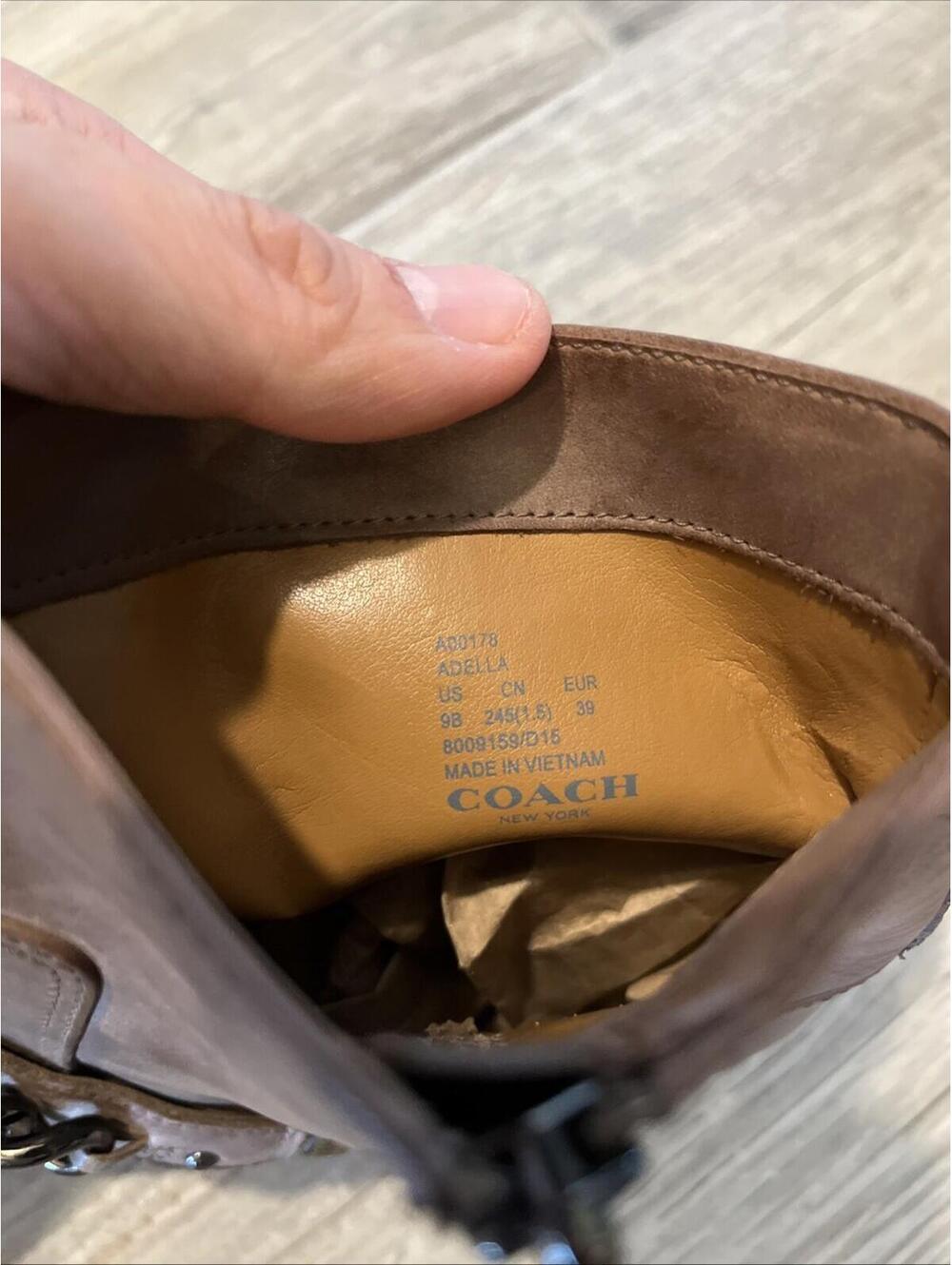 COACH ADELLA LADIES ANKLE BOOTIES SIZE 9B BEIGE LEATHER RP$275 - Picture 10 of 13